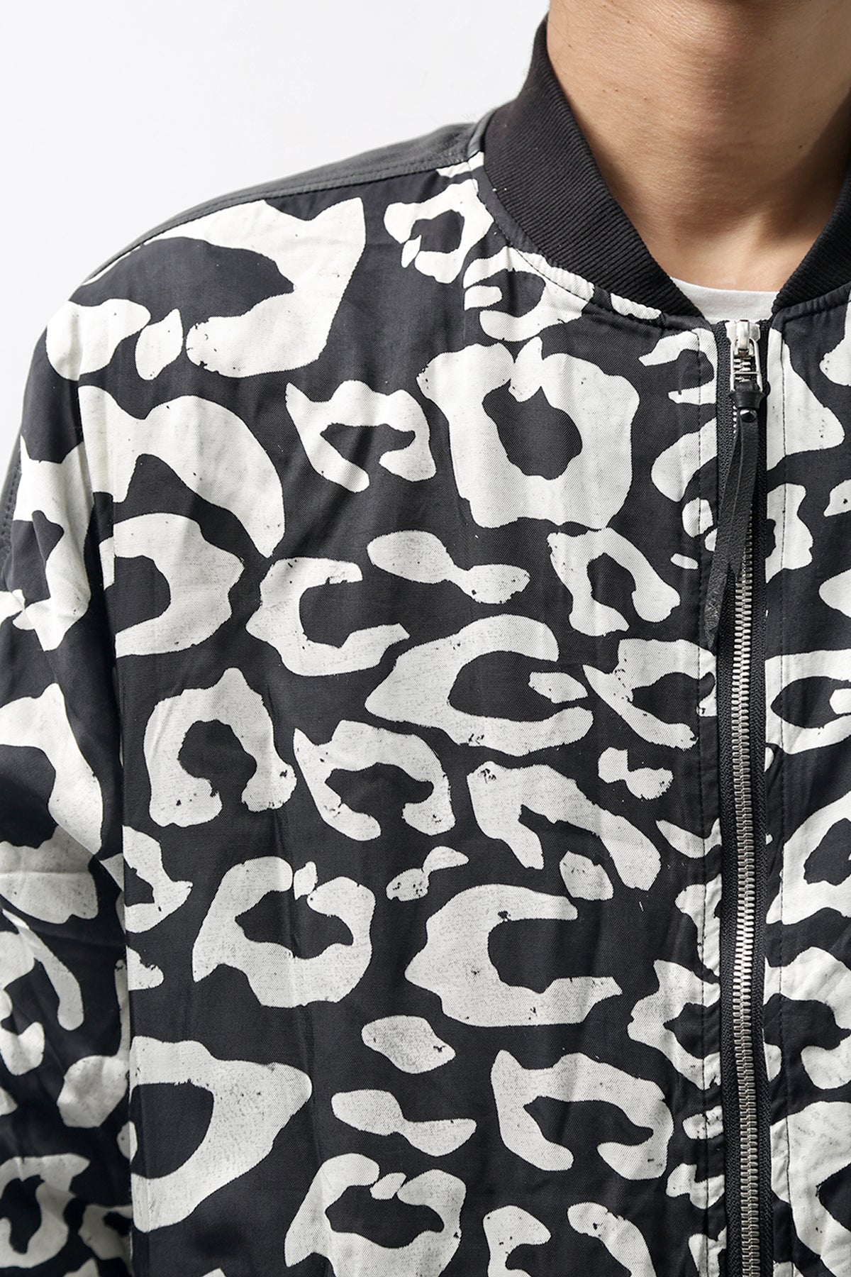 1902-JK05 Leather Combi Dolman JKT / LP Black