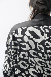 1902-JK05 Leather Combi Dolman JKT / LP Black