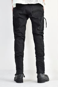 1702-PT02A Crush Skinny Twill Pants 07A Black