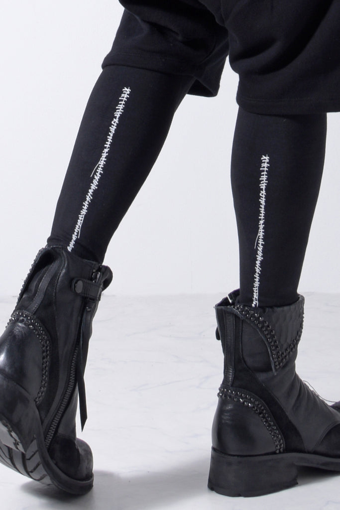 2202-PT09 Hand Stitch Print Leggings -Men's-