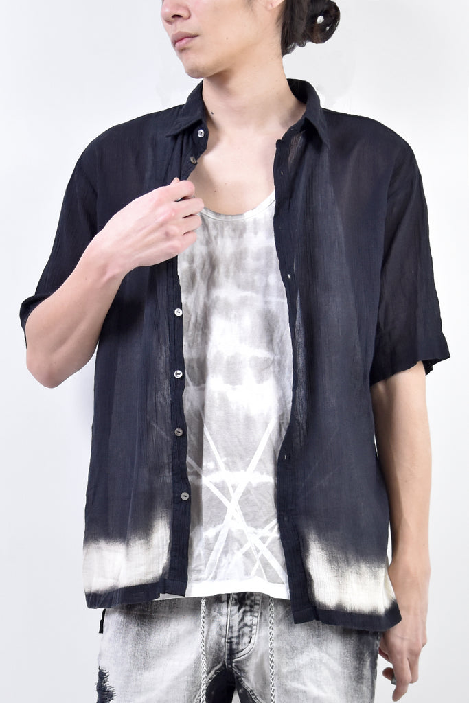 2101-SH04B Discharged Crepe Cotton Slim Shirt 01