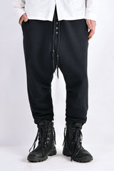 2102-PT06 Nylon Stretch Track Pants Black