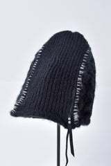 2002-KT05 Cable Mohair Beanie 02 Black