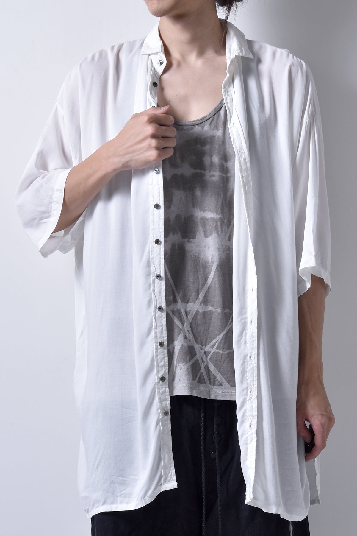 2101-SH05 Stealth Rayon Lazy Shirt_White
