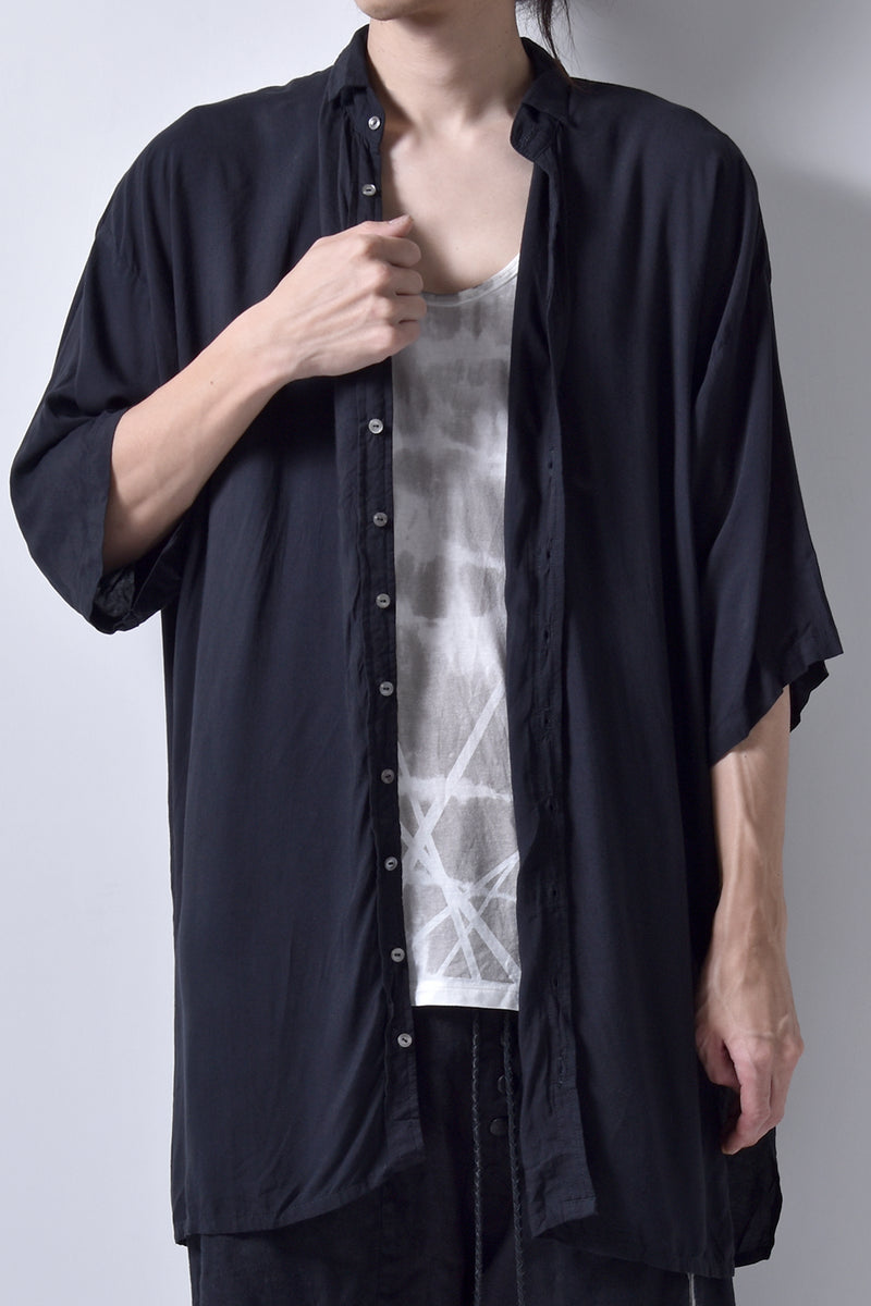 2101-SH05 Stealth Rayon Lazy Shirt_Black