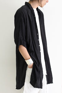 1901-SH03B Tesla Rayon Lazy Shirt Black