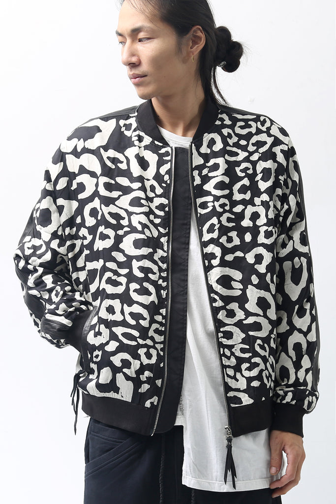1902-JK05 Leather Combi Dolman JKT / LP Black