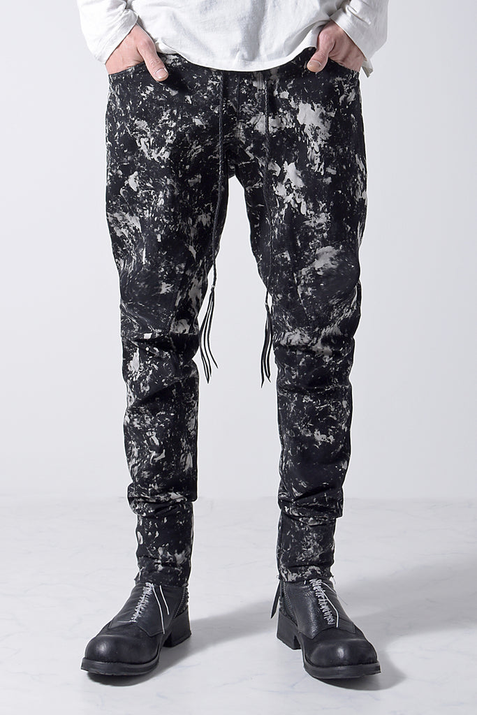 2202-PT08B Flake Discharged Stretch Pants 05