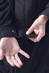 2102-JK03C Hooded Fleece Coat Black