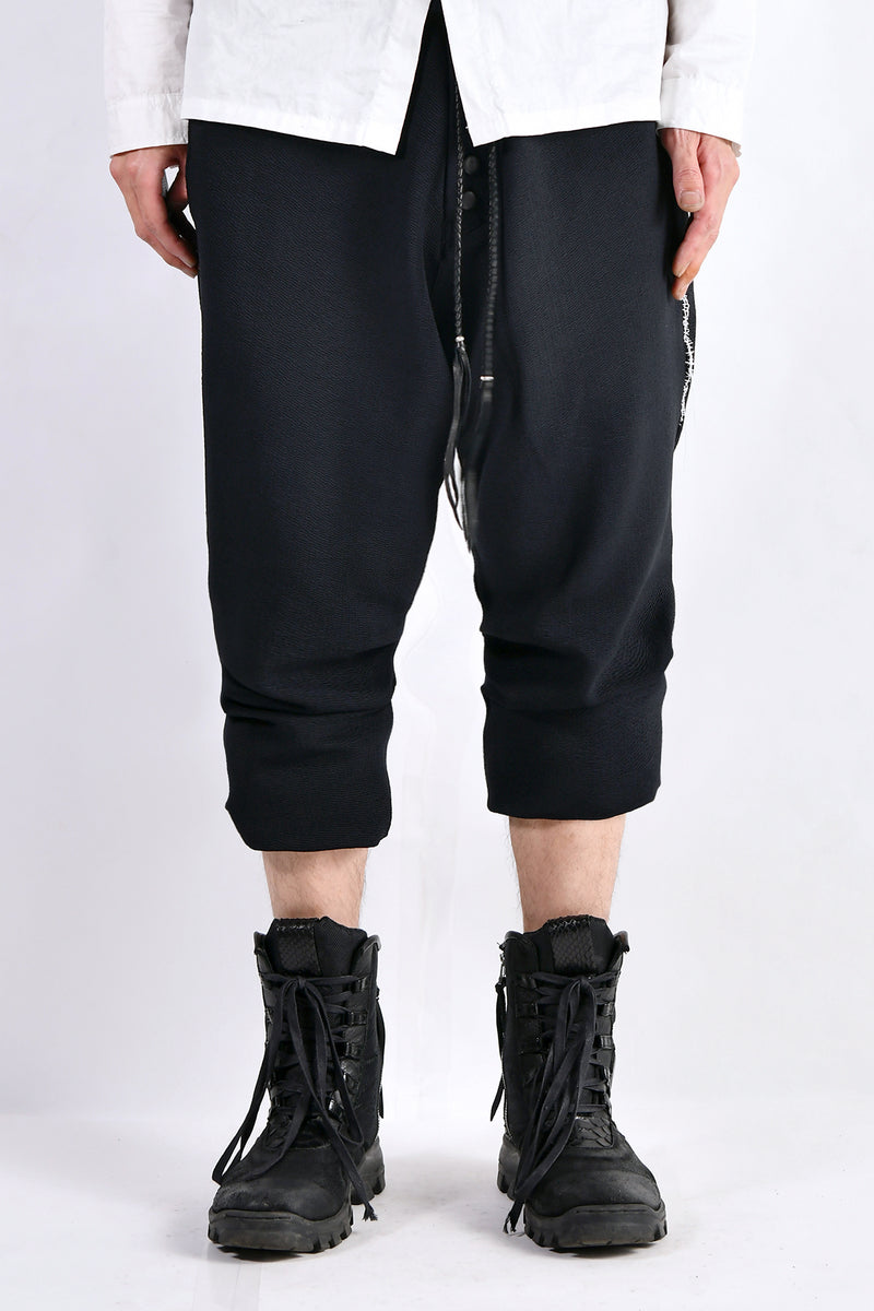 2102-PT06 Nylon Stretch Track Pants Black