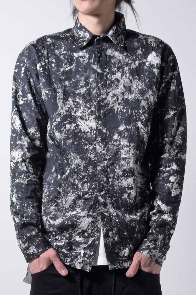 2202-SH03A Flake Discharged Slim Shirt