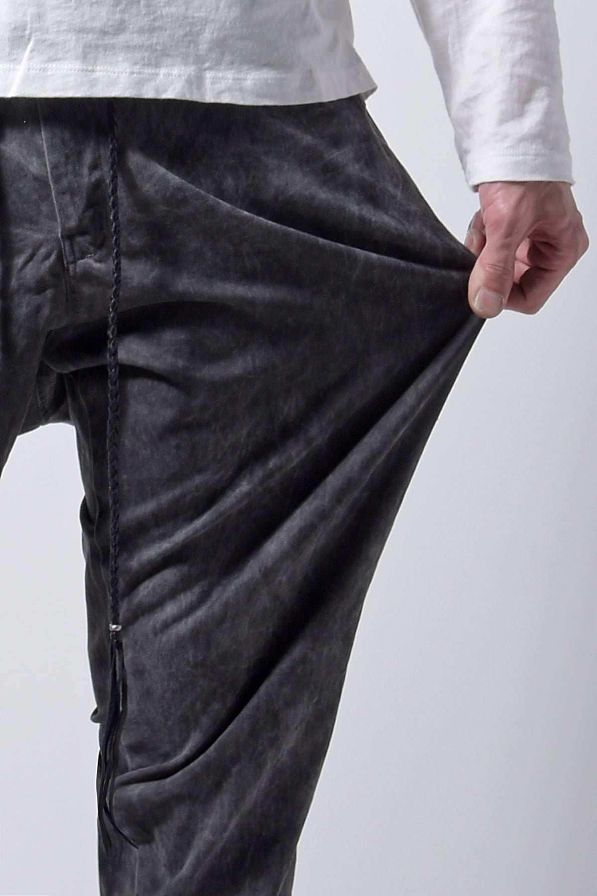 2202-PT01A Drop Crotch Pants Charcoal
