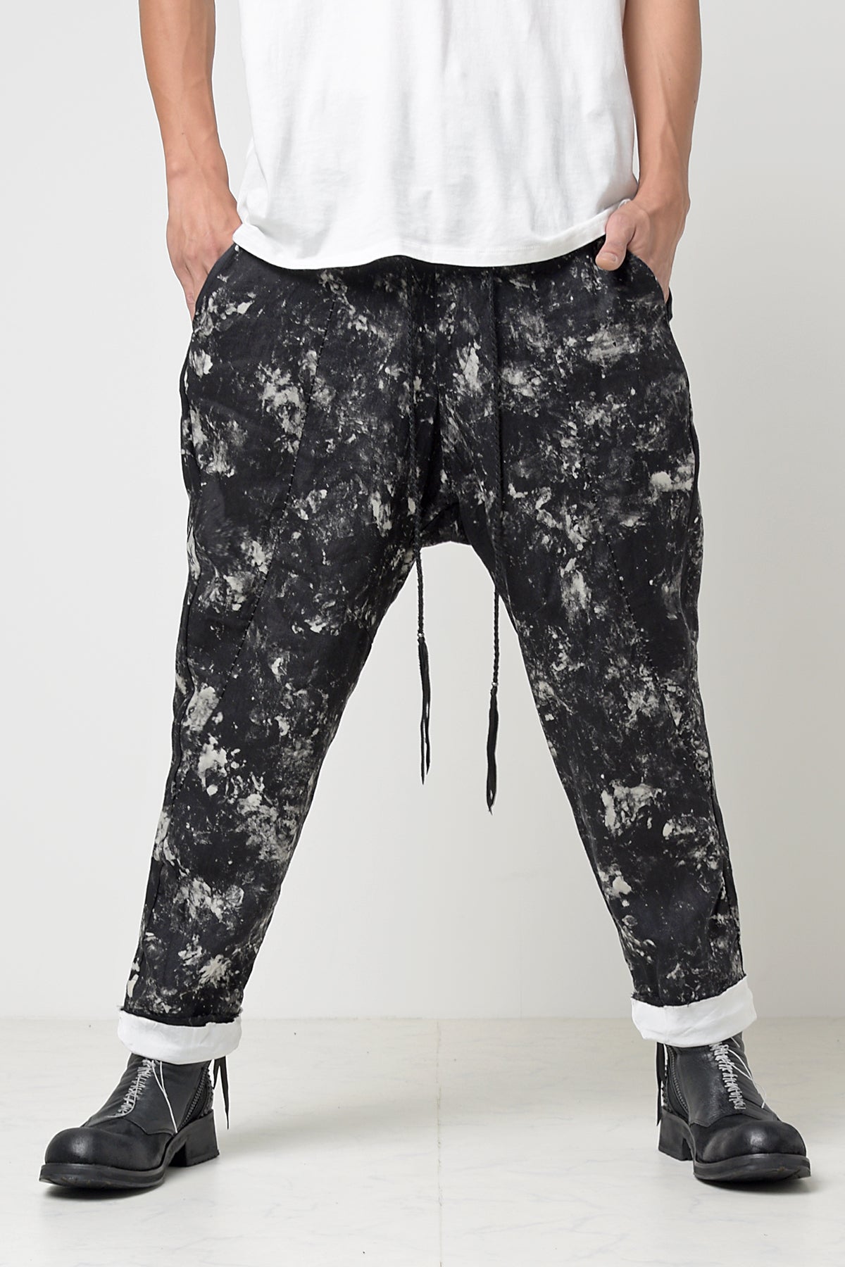 2301-PT08 Discharged Linen Layered Pants