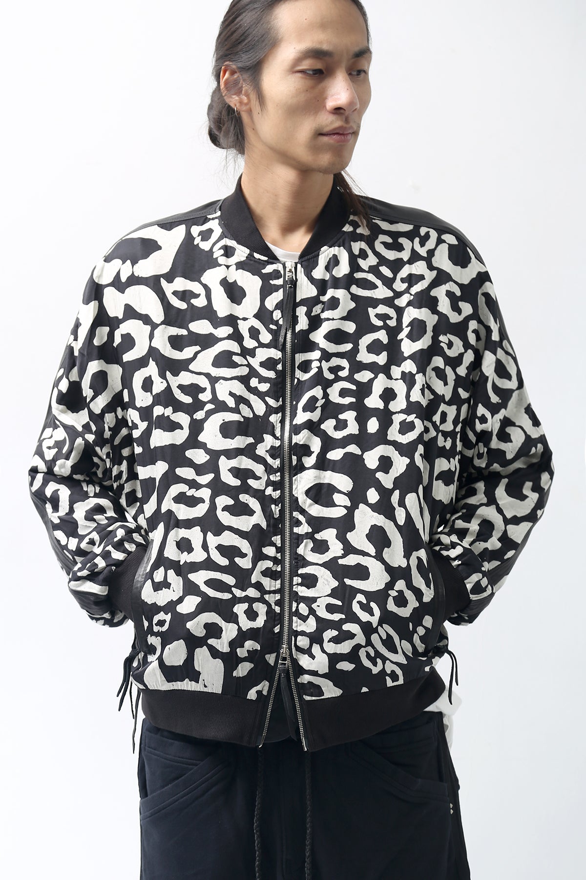 1902-JK05 Leather Combi Dolman JKT / LP Black