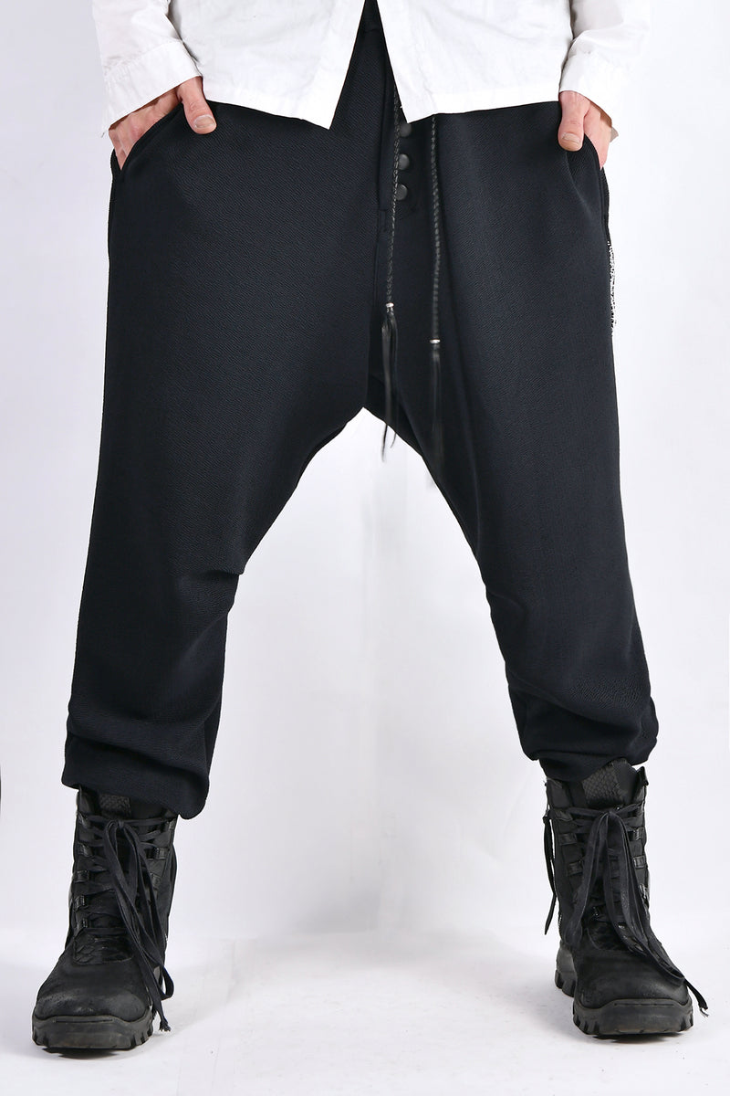 2102-PT06 Nylon Stretch Track Pants Black