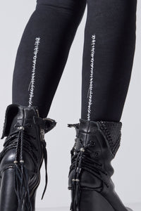 2202-PT09W Hand Stitch Print Leggings -Women's-