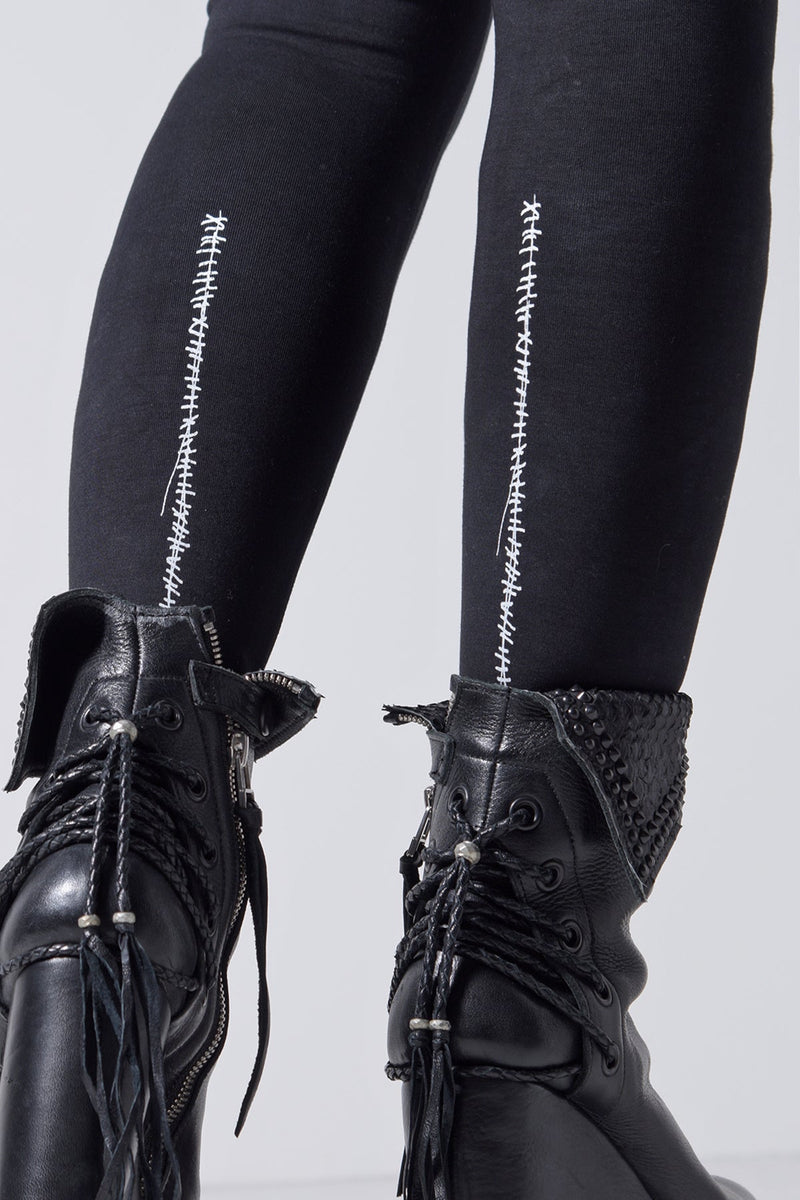 2202-PT09W Hand Stitch Print Leggings -Women's-