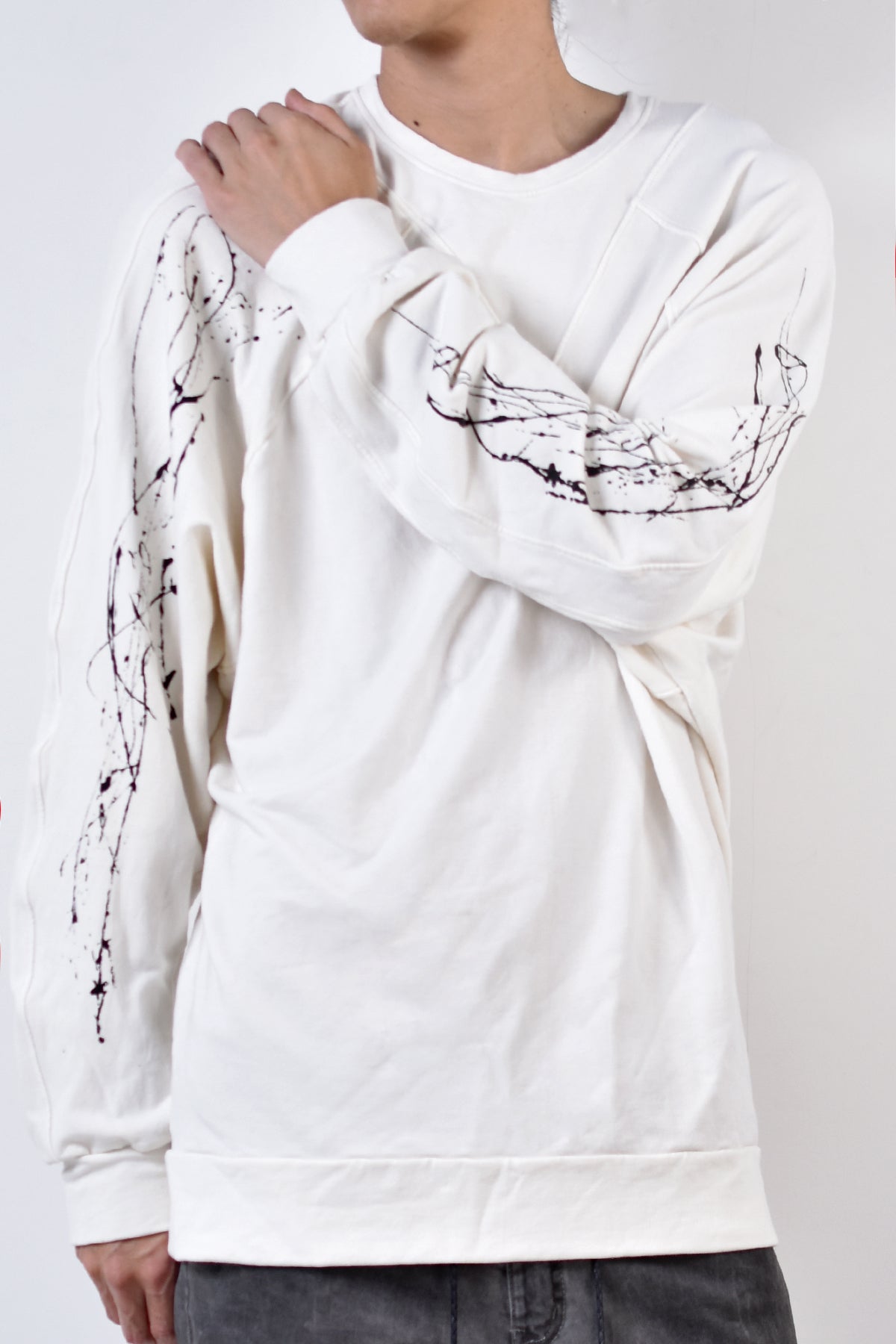 2002-TP04A Splash Bamboo Dolman Pullover White