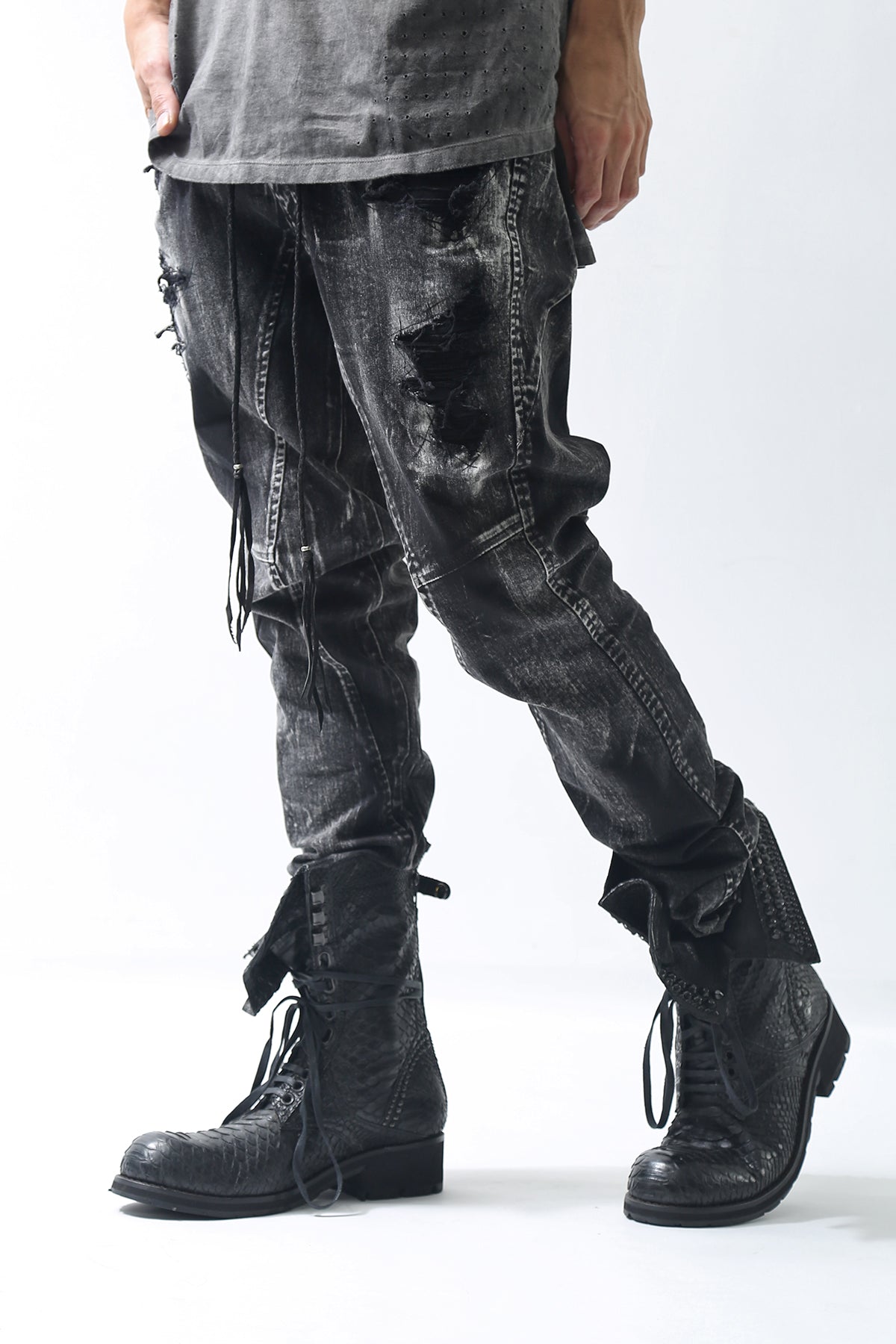 1902-PT06B Discharged Crush Pants