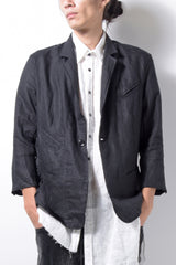 2201-JK04A Back Stitch Cropped Sleeve JKT Black