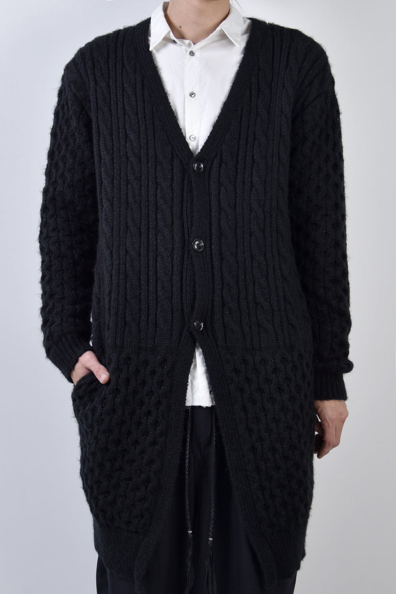 2002-KT03 Cable Combi Mohair Long CD Black