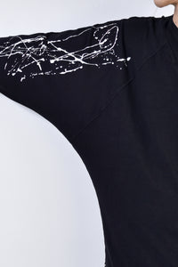 2002-TP04A Splash Bamboo Dolman Pullover Black