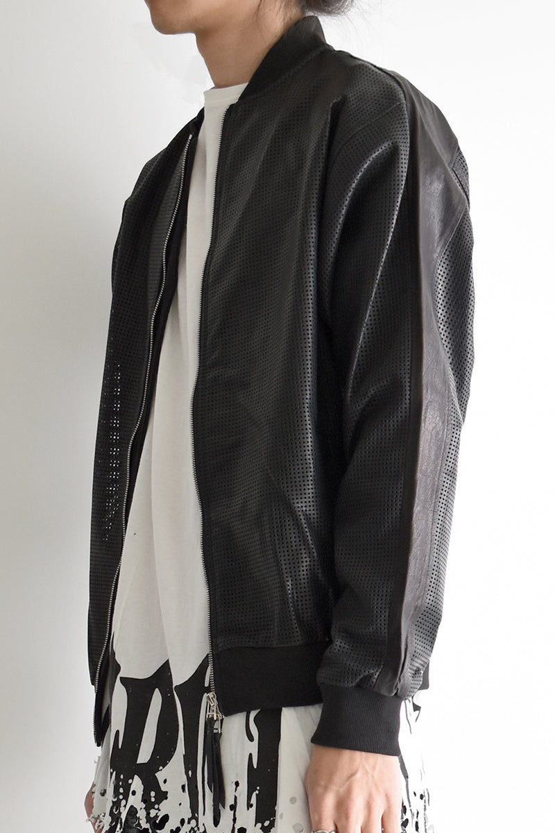 1901-JK05 Mesh Leather MA-1 Black