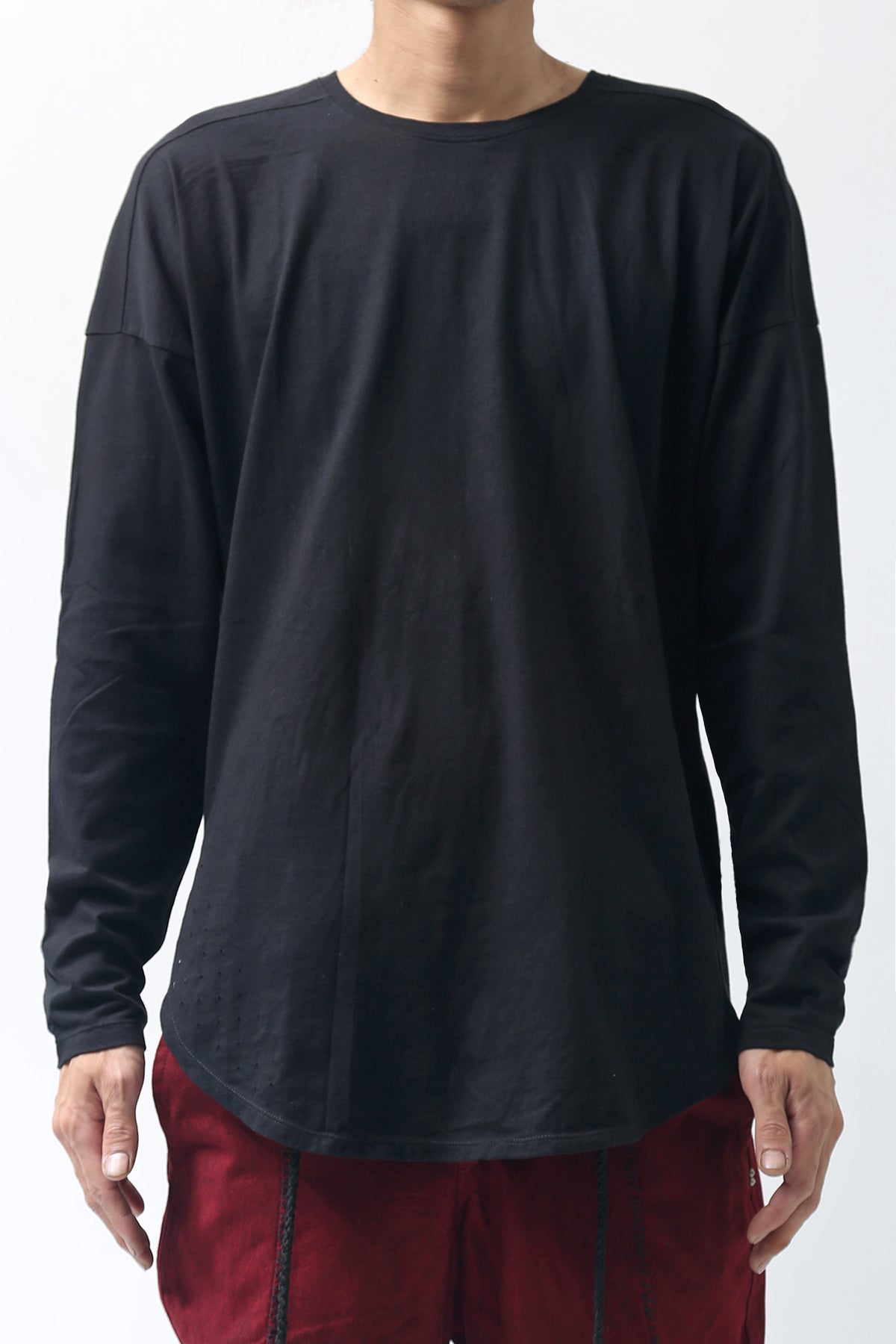 1902-CT02/LS Back Stitch Crush Cut / LS Black