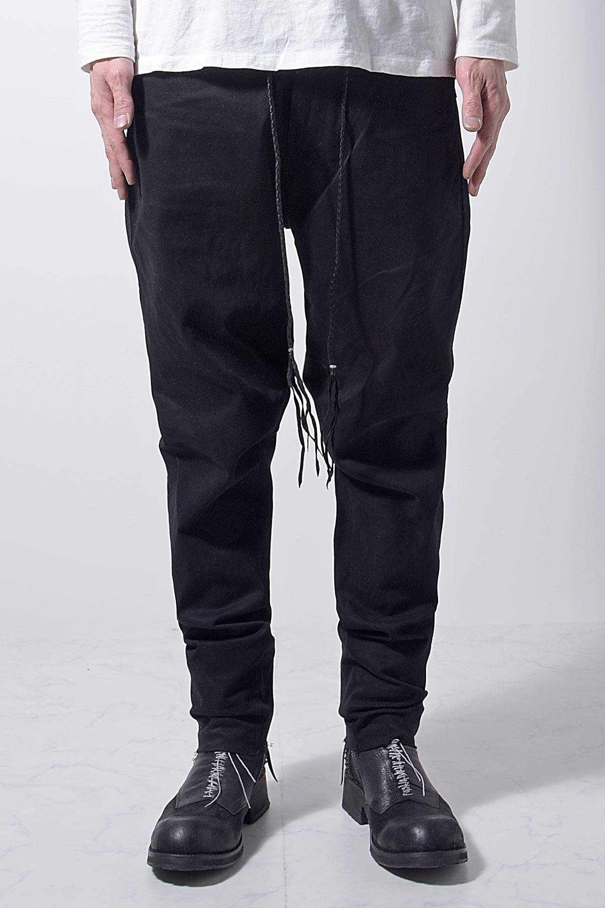 2202-PT01A Drop Crotch Pants Black