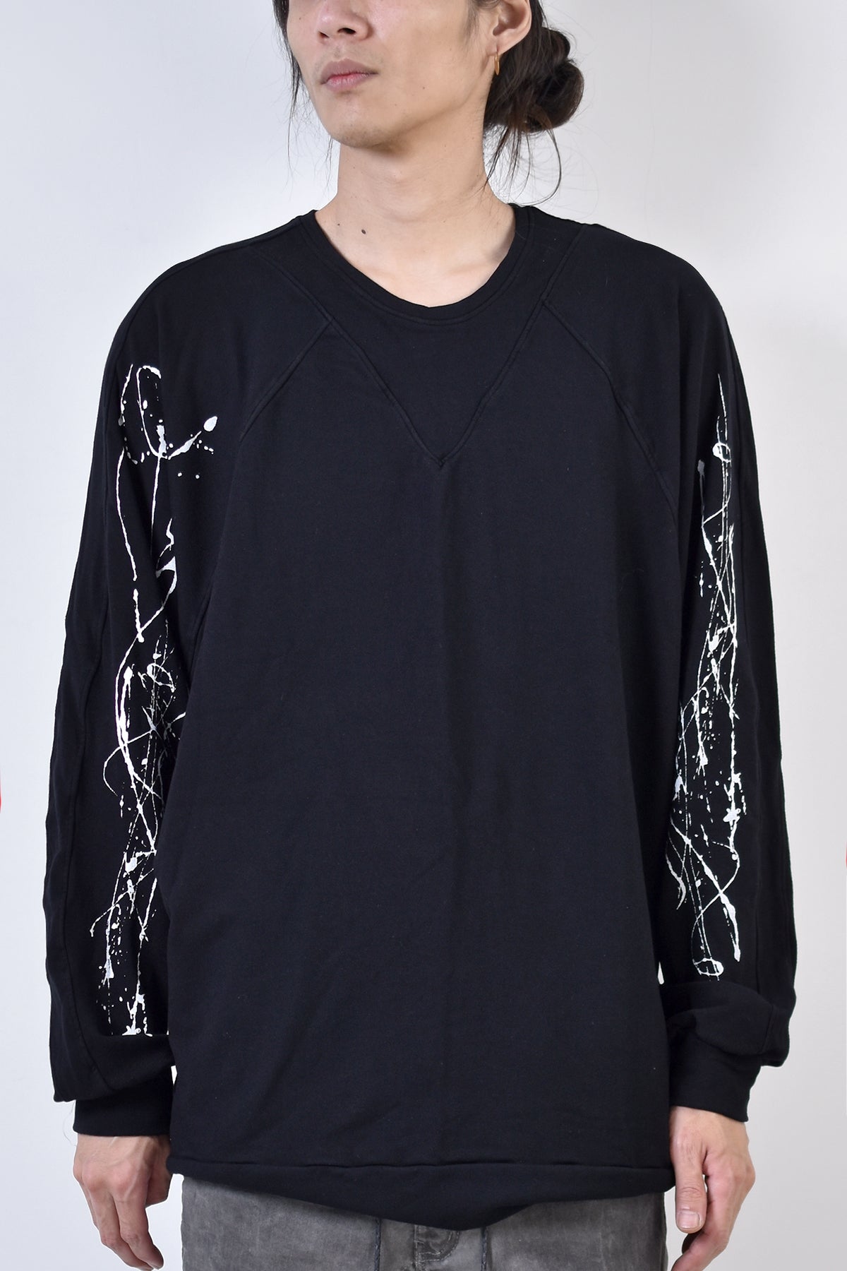 2002-TP04A Splash Bamboo Dolman Pullover Black