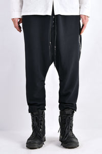 2102-PT06 Nylon Stretch Track Pants Black