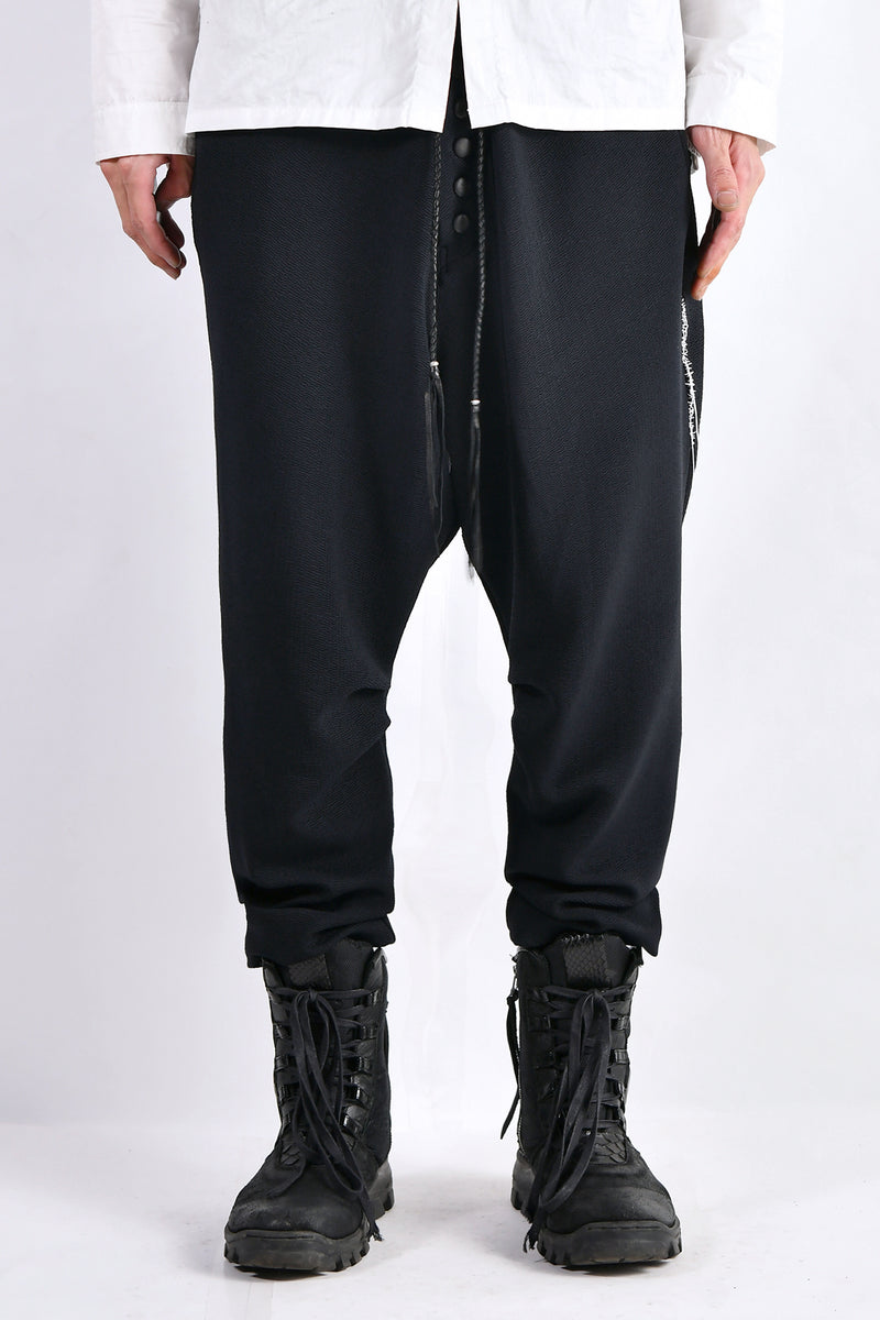 2102-PT06 Nylon Stretch Track Pants Black