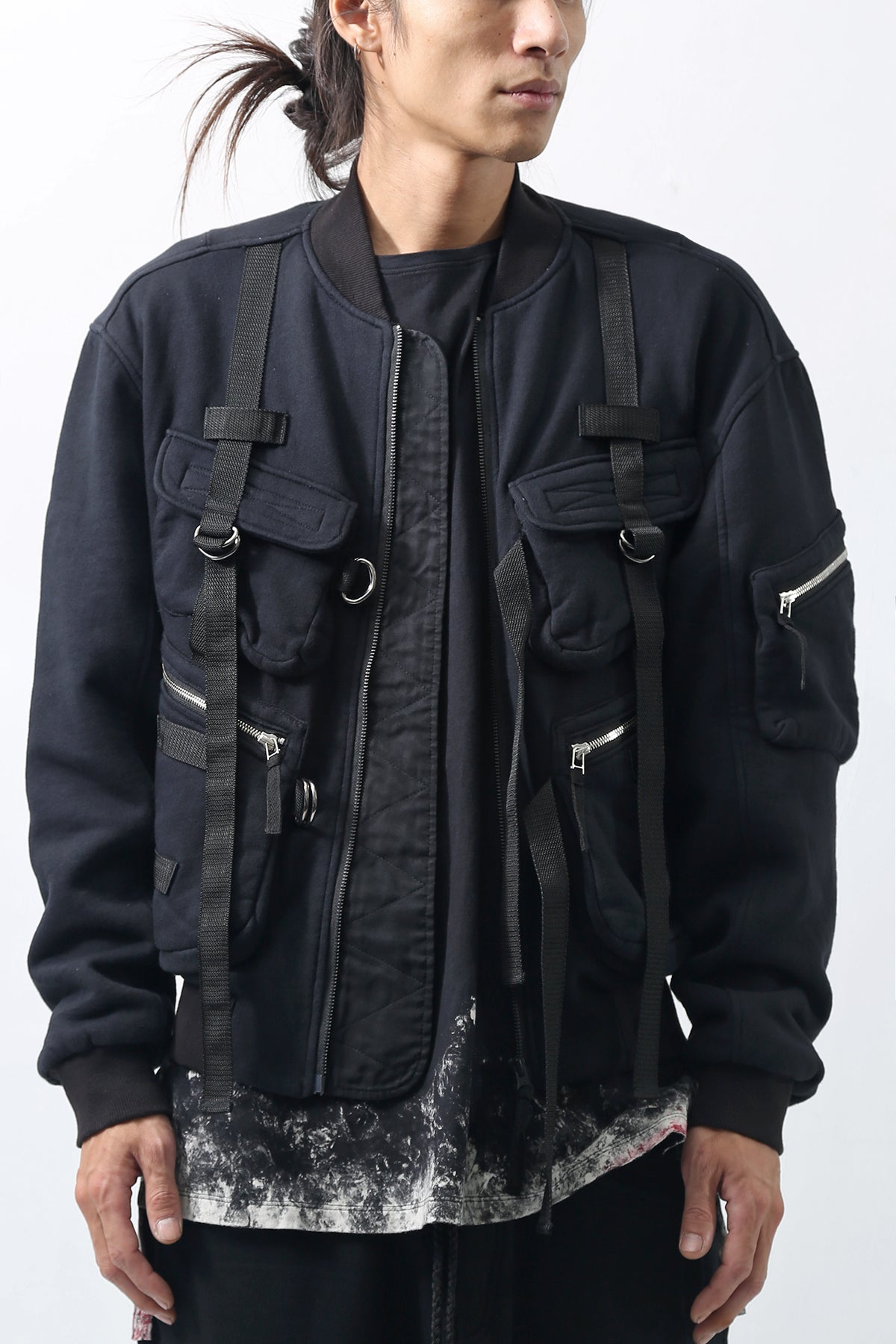 1902-JK06 Parachute Over Blouson Black