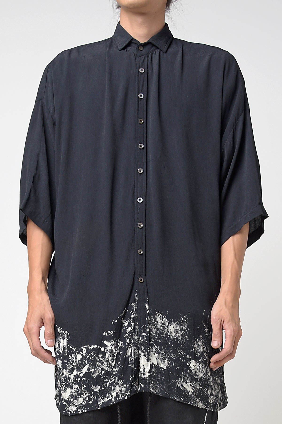 2301-SH03 Discharged Crepe Rayon Lazy Shirt