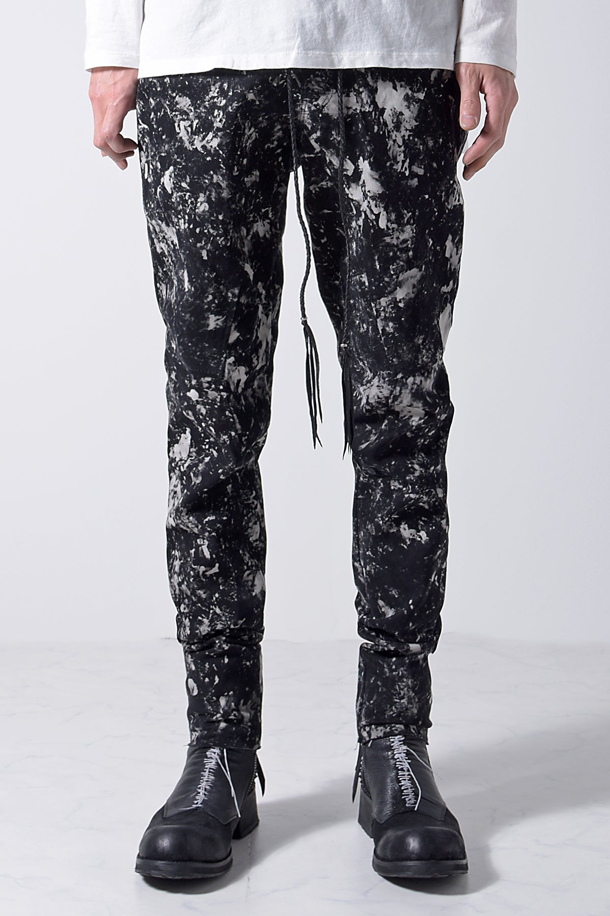 2202-PT08B Flake Discharged Stretch Pants 05