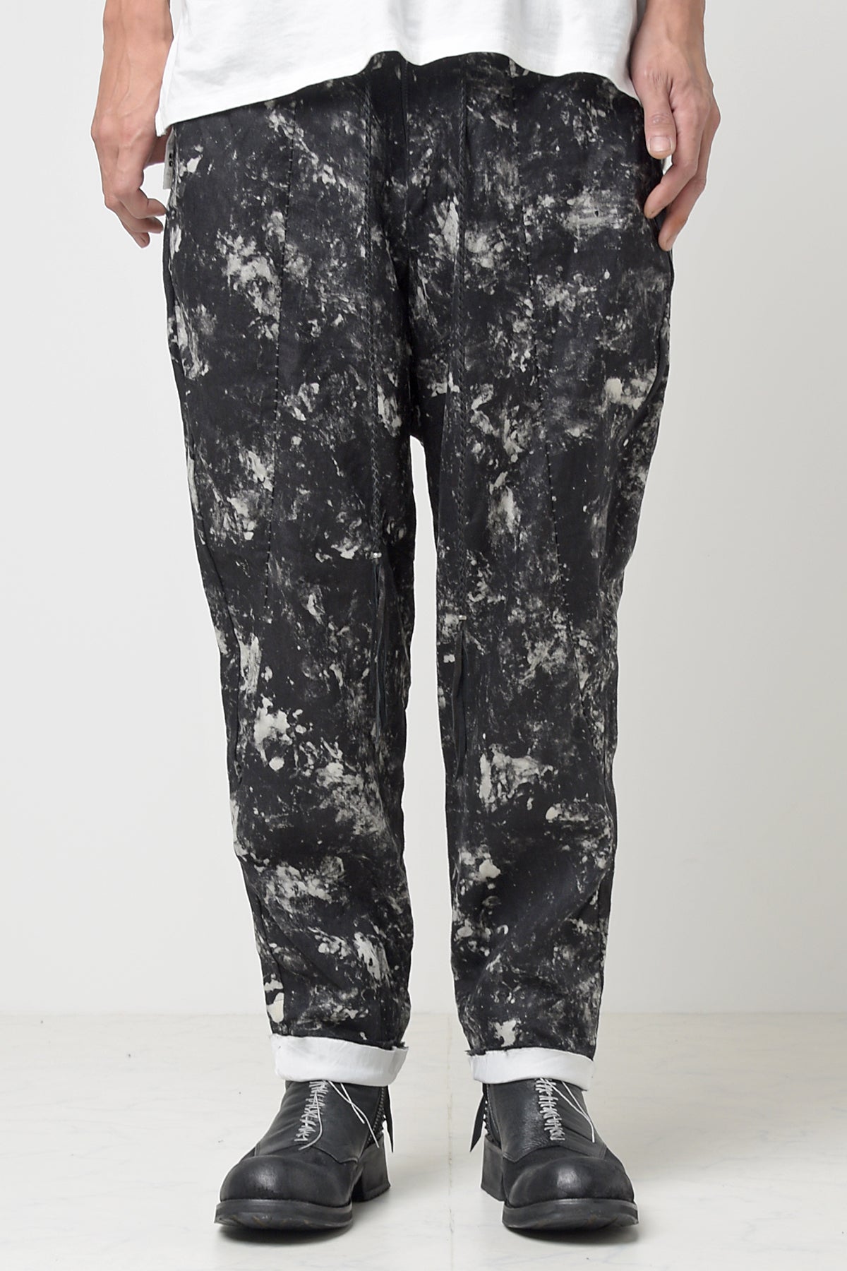 2301-PT08 Discharged Linen Layered Pants