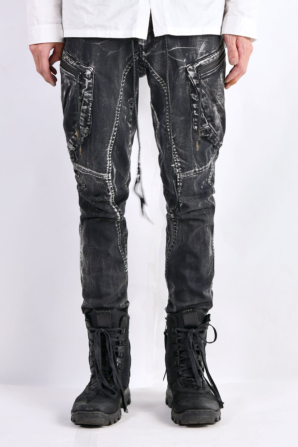 2102-PT02B Discharged Double Pocket Twill Pants 03