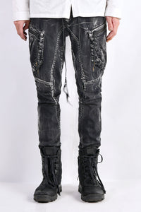 2102-PT02B Discharged Double Pocket Twill Pants 03