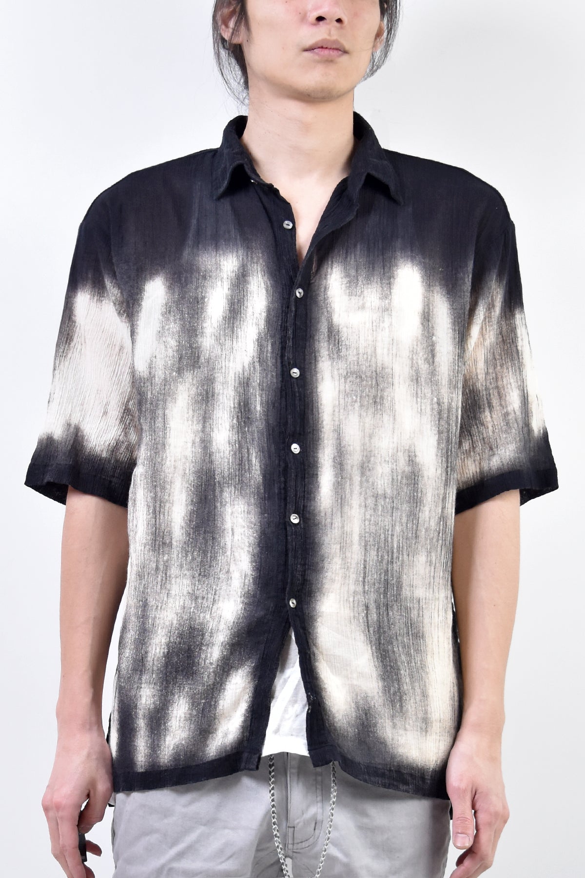 2101-SH04C Discharged Crepe Cotton Slim Shirt 02