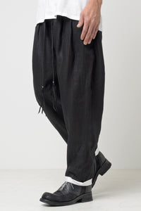 2301-PT04 Linen Lazy Layered Pants Black