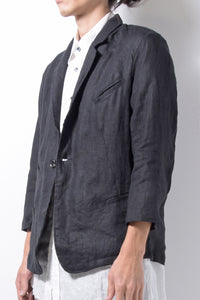 2201-JK04A Back Stitch Cropped Sleeve JKT Black