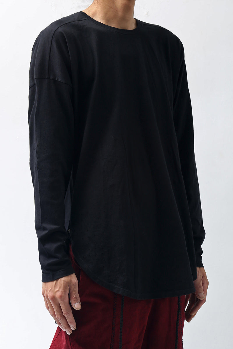 1902-CT02/LS Back Stitch Crush Cut / LS Black