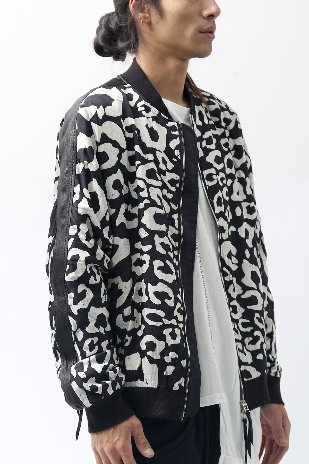 1902-JK05 Leather Combi Dolman JKT / LP Black