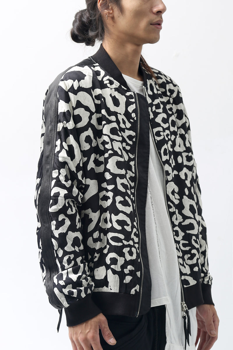 1902-JK05 Leather Combi Dolman JKT / LP Black