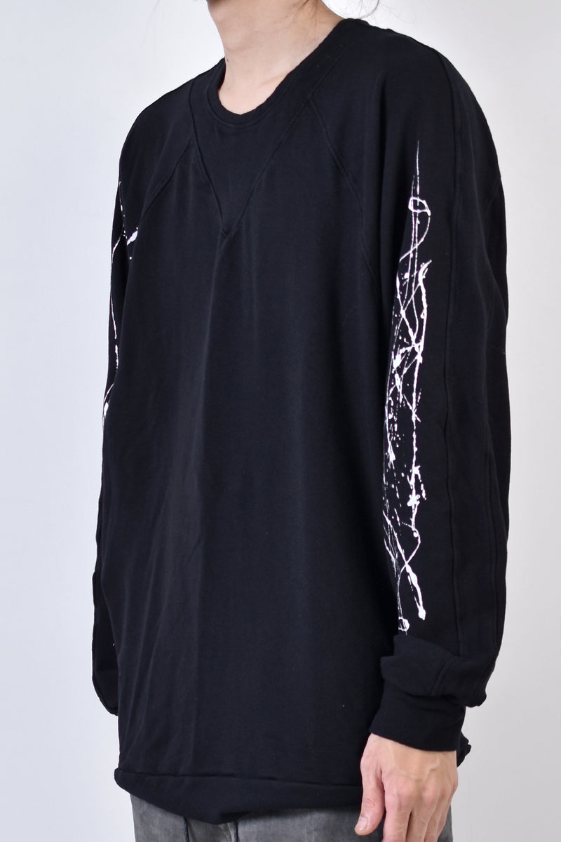 2002-TP04A Splash Bamboo Dolman Pullover Black