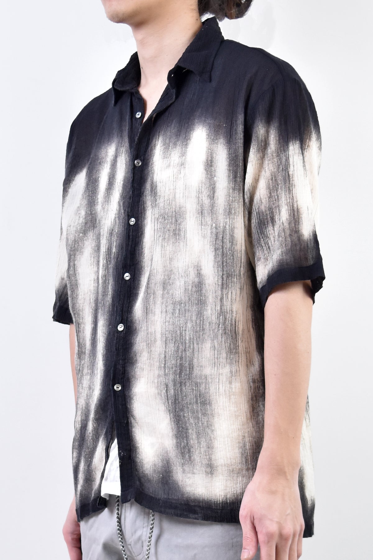 2101-SH04C Discharged Crepe Cotton Slim Shirt 02