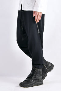2102-PT06 Nylon Stretch Track Pants Black