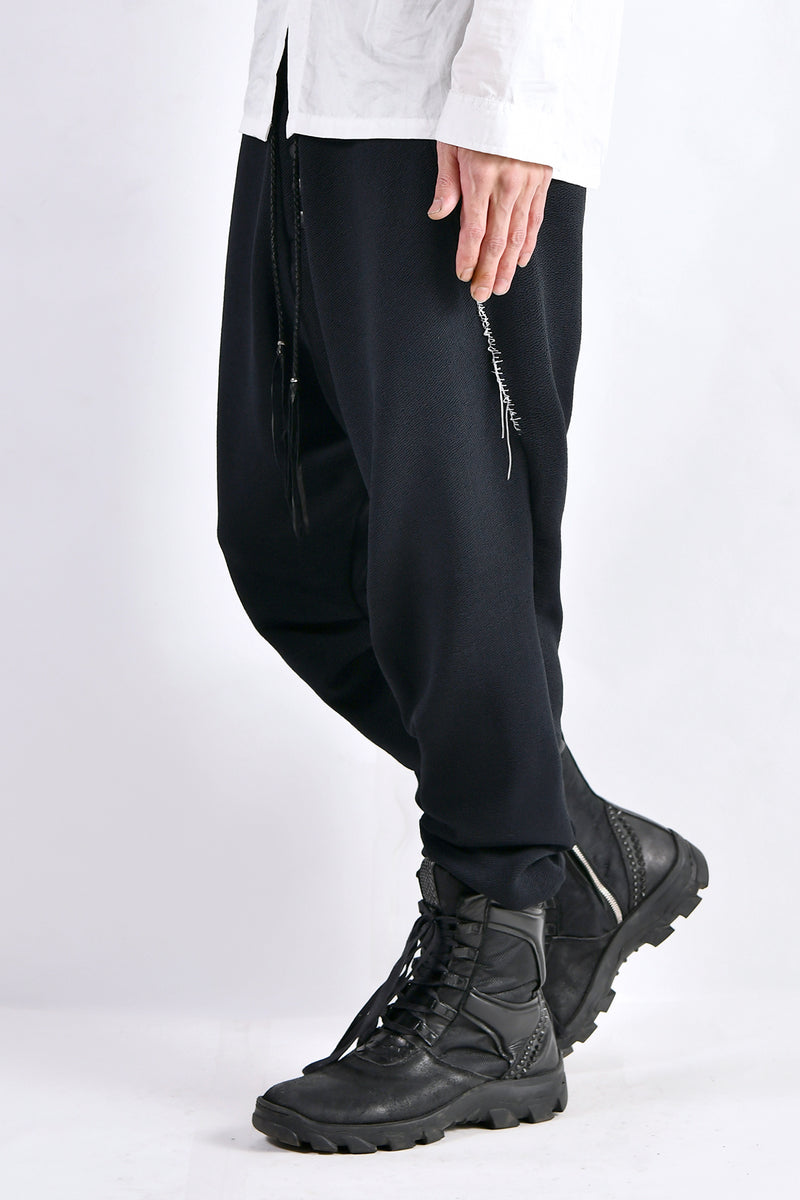2102-PT06 Nylon Stretch Track Pants Black