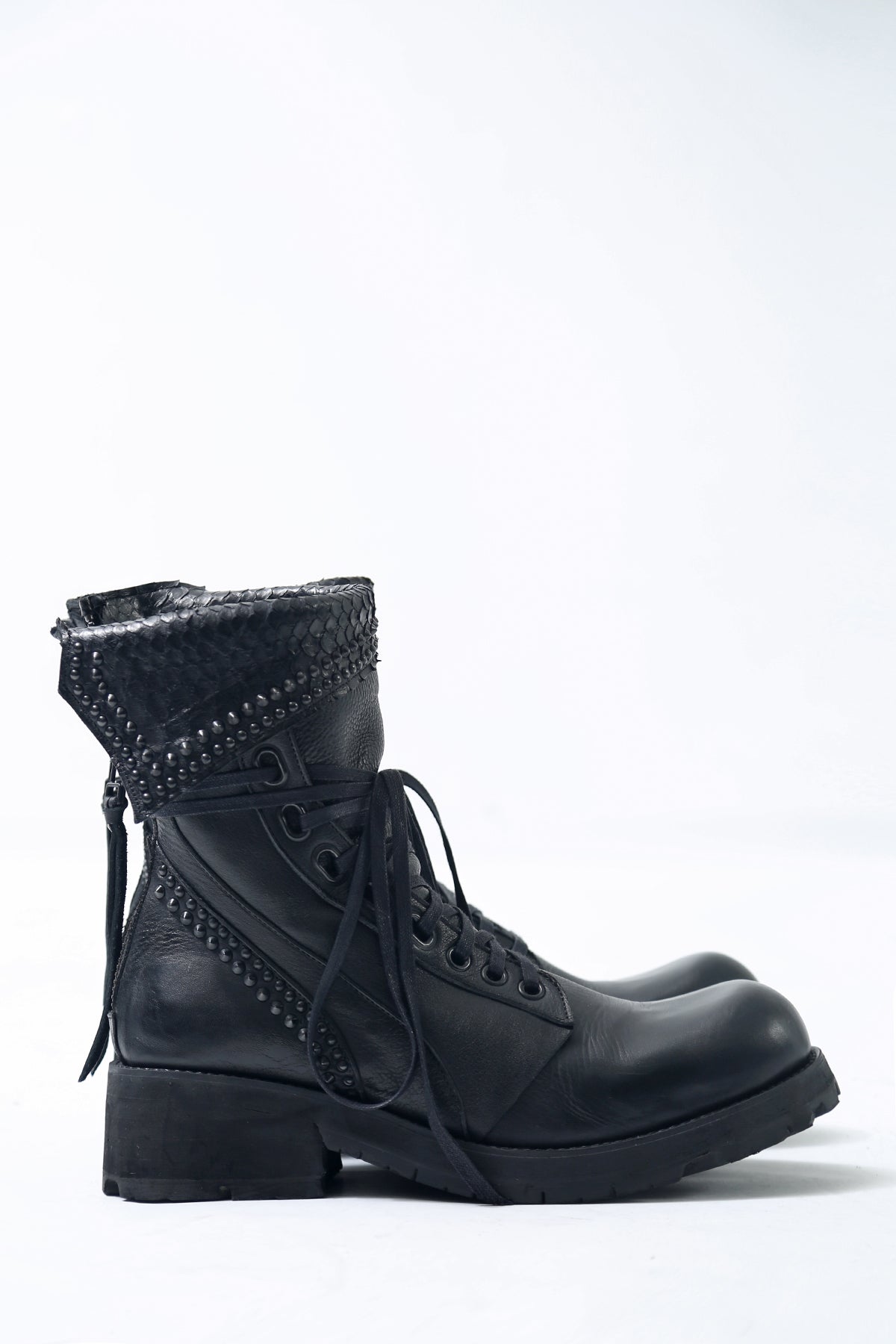 KMRii ケムリ Crush Chrome Boots 03 クラッシュ クロム ブーツ レザー