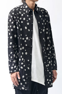 1902-SH01 Polka Dot Long Shirt Black